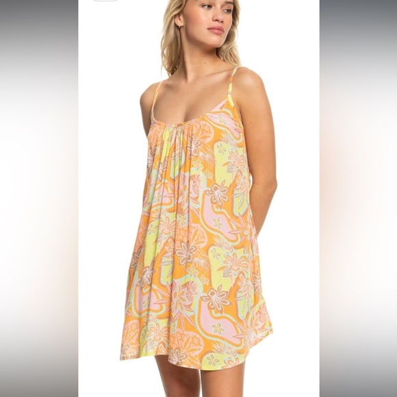 Roxy Dresses & Skirts - NWT ROXY | Floradelic Summer adventures coverup mini dress beachy tropical Sz M